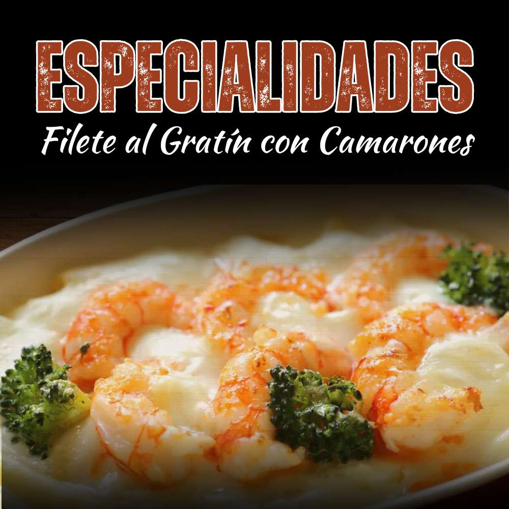 Filete al Gratín con Camarones