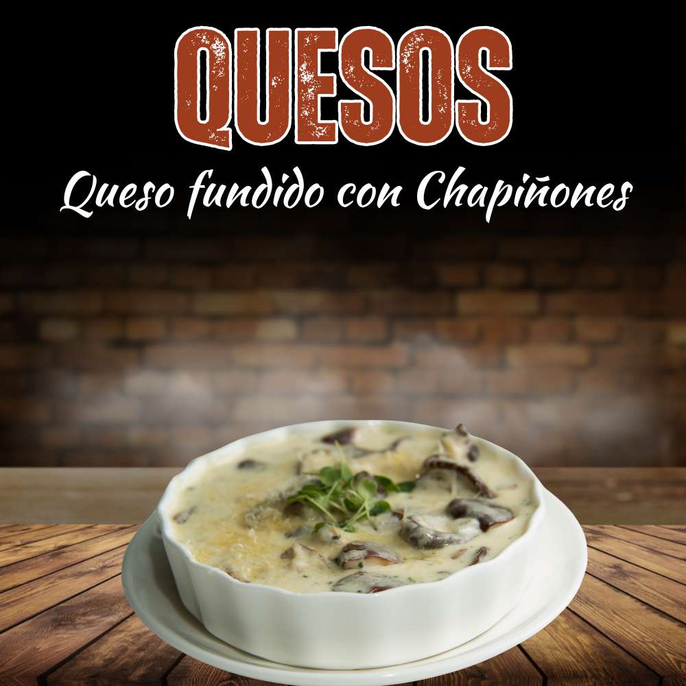 Queso Fundido con Champiñones