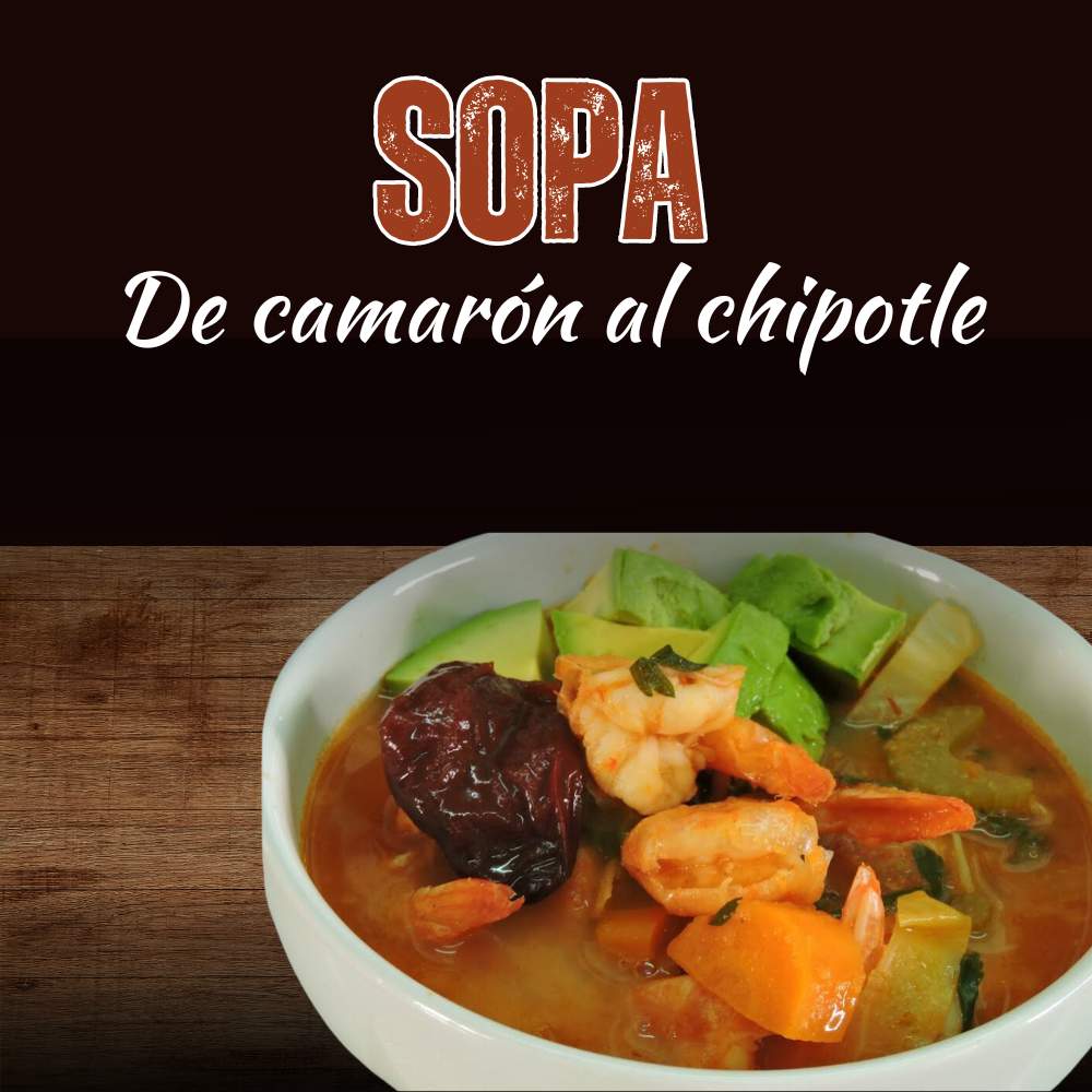 Sopa de camarón al chipotle