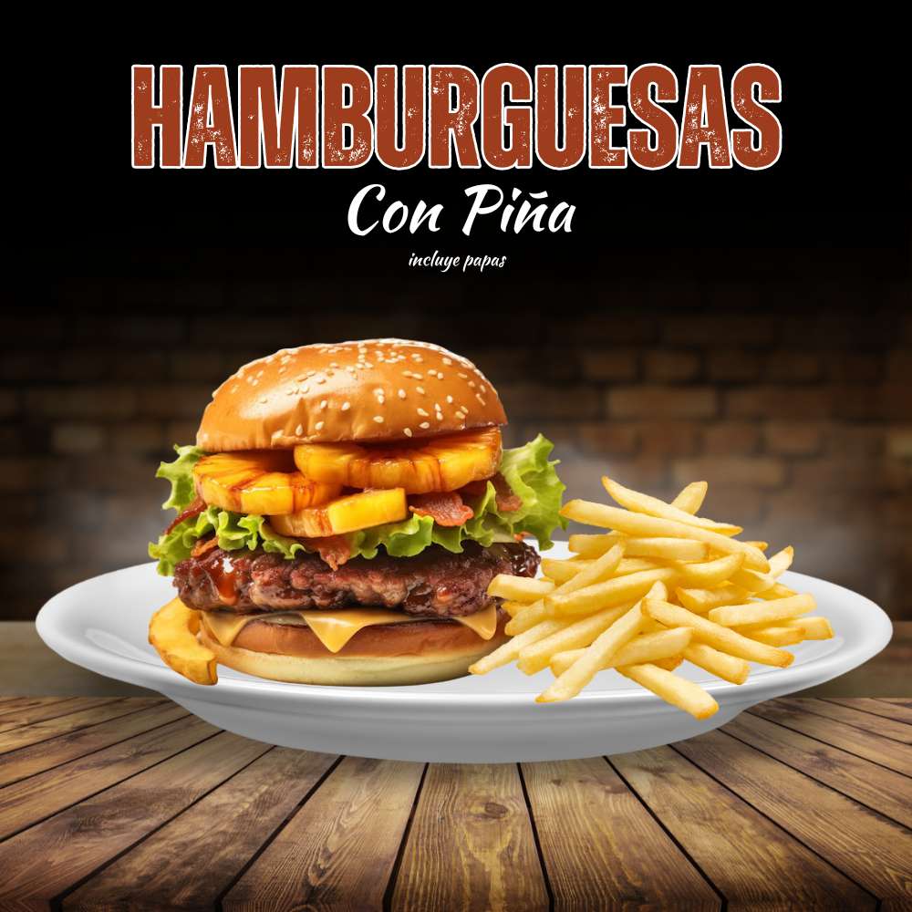 Hamburguesa con Piña