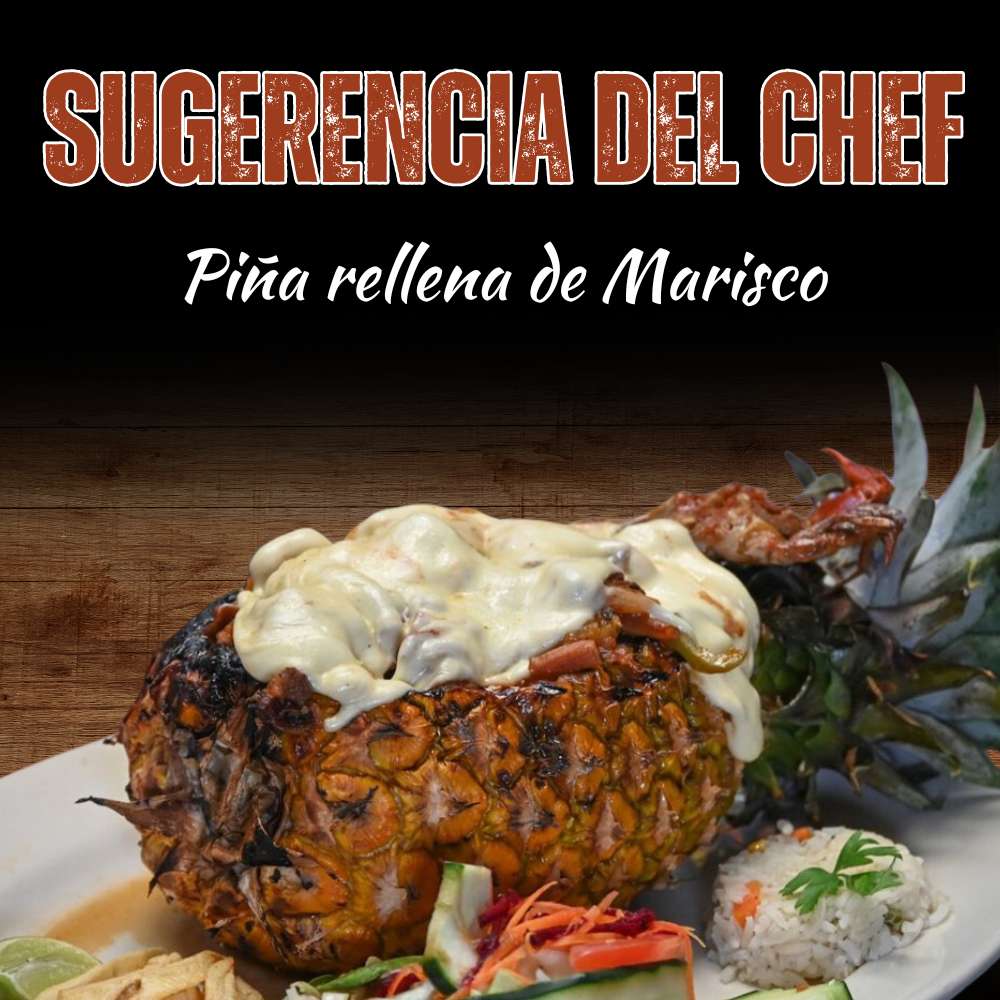 Piña rellena de Marisco
